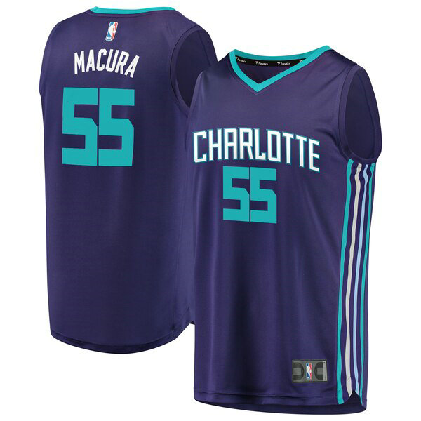 Maillot nba Charlotte Hornets 2019 Homme J.P. Macura 55 Pourpre